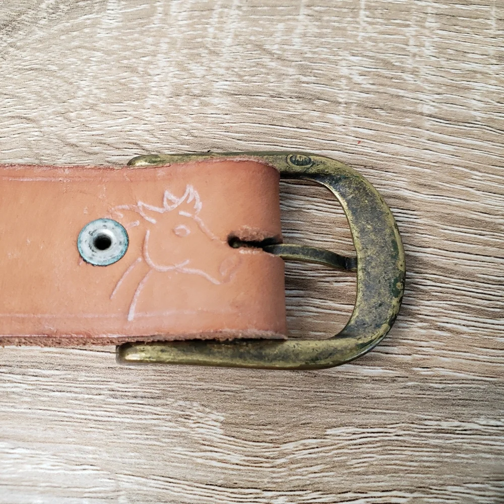 VINTAGE Kids Western Leather Belt 